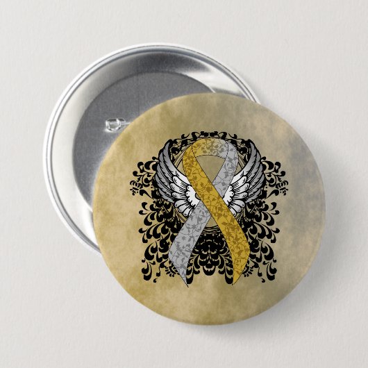 Gold und Silberband mit Flügelband Button (Vorne & Hinten)