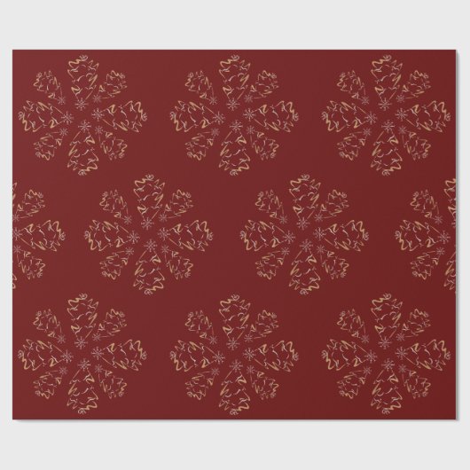 Gold und Silberbaum Geschenkpapier (Flach)