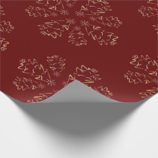 Gold und Silberbaum Geschenkpapier (Ecke)