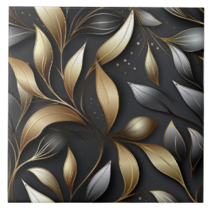 Gold- und Silberblattfolien-Effektmuster Fliese