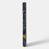 Gold und Silberblauer geschmolzene Metalle Case-Mate iPhone Hülle (Rückseite / Links)