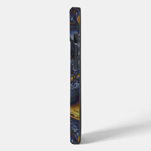 Gold und Silberblauer geschmolzene Metalle Case-Mate iPhone Hülle (Rückseite / Links)