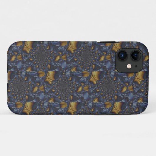 Gold und Silberblauer geschmolzene Metalle Case-Mate iPhone Hülle (Rückseite (Horizontal))