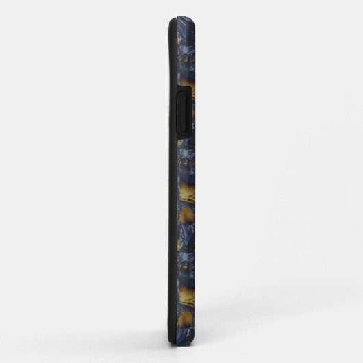 Gold und Silberblauer geschmolzene Metalle Case-Mate iPhone Hülle (Hinten/Rechts)