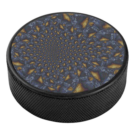 Gold und Silberblauer geschmolzene Metalle Eishockey Puck (3/4)