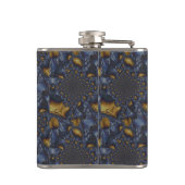 Gold und Silberblauer geschmolzene Metalle Flachmann (Rückseite)