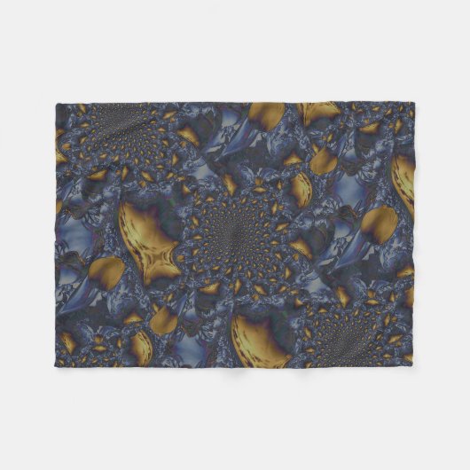 Gold und Silberblauer geschmolzene Metalle Fleecedecke (Vorderseite (Horizontal))