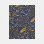 Gold und Silberblauer geschmolzene Metalle Fleecedecke (Vorderseite)