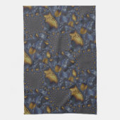 Gold und Silberblauer geschmolzene Metalle Geschirrtuch (Vertikal)