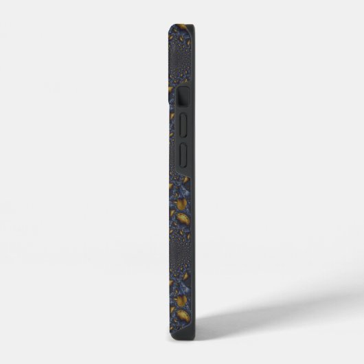 Gold und Silberblauer geschmolzene Metalle iPhone Hülle (Linke Seite)