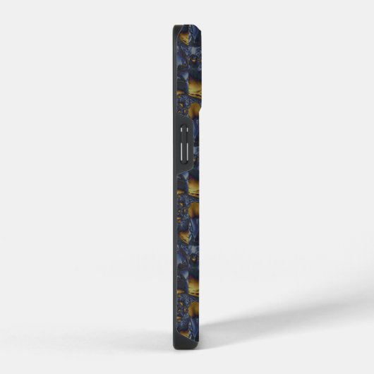 Gold und Silberblauer geschmolzene Metalle iPhone Hülle (Rechte Seite)