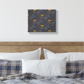 Gold und Silberblauer geschmolzene Metalle Leinwanddruck (Insitu (Schlafzimmer))
