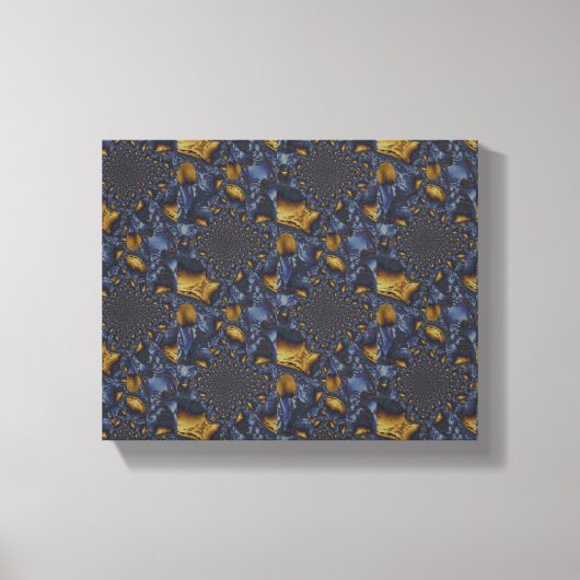 Gold und Silberblauer geschmolzene Metalle Leinwanddruck (Vorderseite)