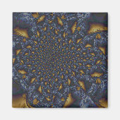 Gold und Silberblauer geschmolzene Metalle Magnet (Vorne)