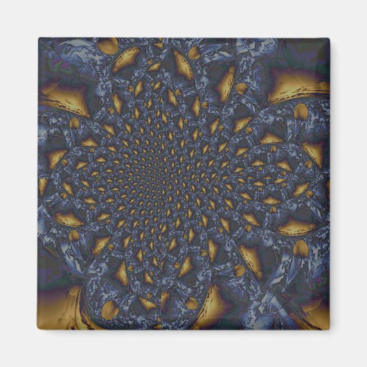 Gold und Silberblauer geschmolzene Metalle Magnet (Vorne)