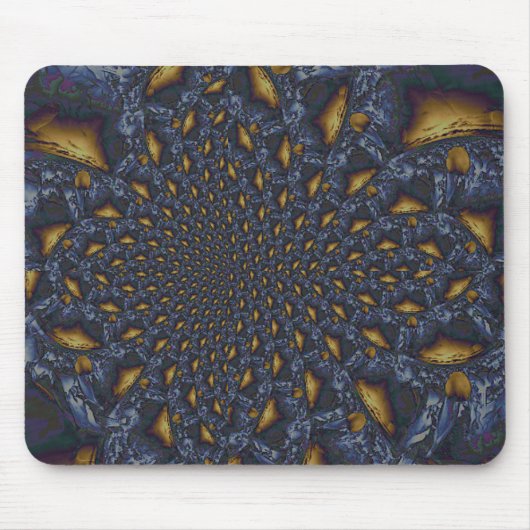 Gold und Silberblauer geschmolzene Metalle Mousepad (Vorne)