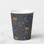 Gold und Silberblauer geschmolzene Metalle Pappbecher (Rückseite)