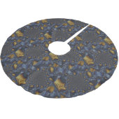 Gold und Silberblauer geschmolzene Metalle Polyester Weihnachtsbaumdecke (Schrägansicht)