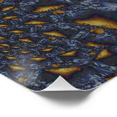 Gold und Silberblauer geschmolzene Metalle Poster (Ecke)