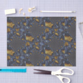 Gold und Silberblauer geschmolzene Metalle Seidenpapier (Handwerk)