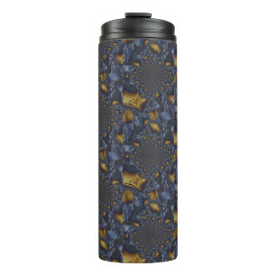 Gold und Silberblauer geschmolzene Metalle Thermosbecher