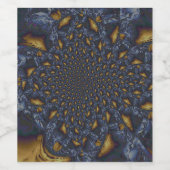 Gold und Silberblauer geschmolzene Metalle Weinetikett (Einzelnes Label)