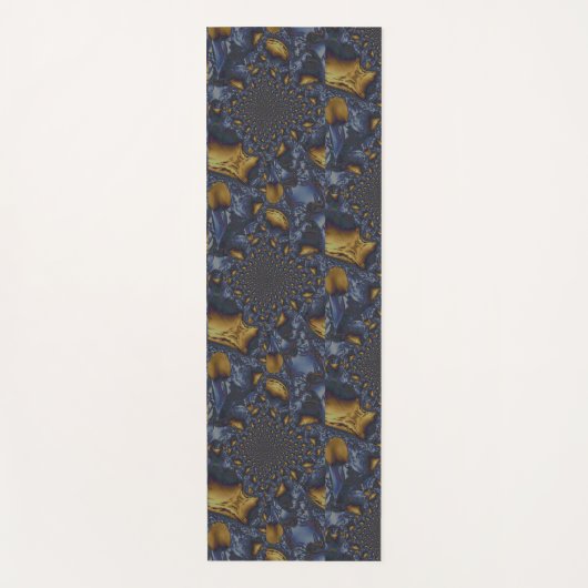 Gold und Silberblauer geschmolzene Metalle Yogamatte (Vorderseite)