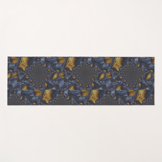 Gold und Silberblauer geschmolzene Metalle Yogamatte (Vorderseite (Horizontal))
