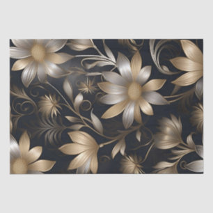 Gold- und Silberblumen-Decoupage /  Seidenpapier