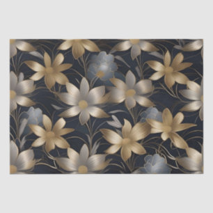 Gold- und Silberblumen-Decoupage /  Seidenpapier