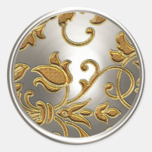 Gold- und SilberDamaskus-Umschlag Aufkleber