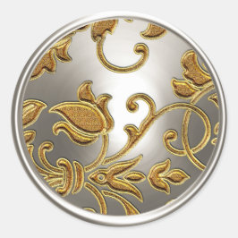 Gold- und SilberDamaskus-Umschlag Aufkleber