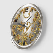 Gold- und SilberDamast Große Wanduhr (Winkel)