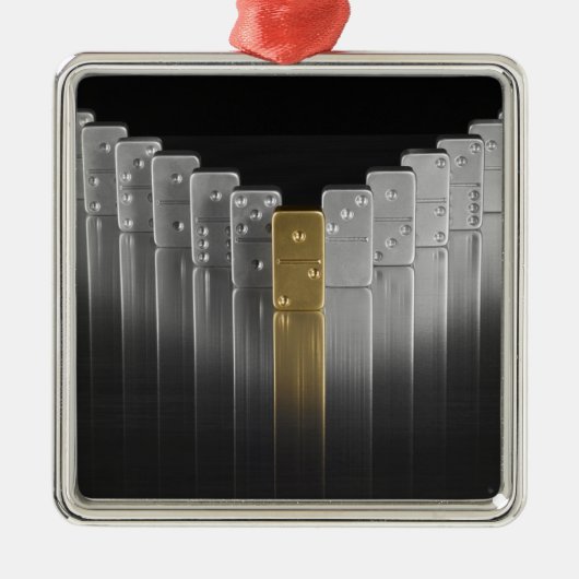 Gold- und Silberdominos Ornament Aus Metall (Vorne)
