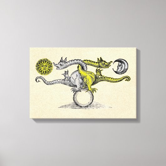Gold und Silberdrachen Leinwanddruck (Vorderseite)