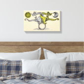 Gold und Silberdrachen Leinwanddruck (Insitu (Schlafzimmer))