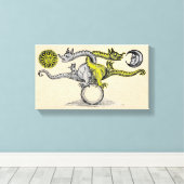 Gold und Silberdrachen Leinwanddruck (Insitu (Holzboden))