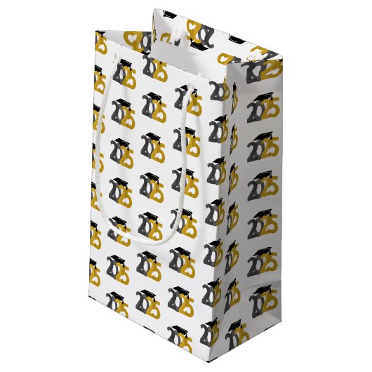 Gold- und Silberklasse des Abschlusses 2025 Kleine Geschenktüte (Rückseite Schrägansicht)