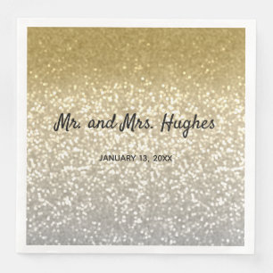 Gold- und Silberkristalle für elegante Hochzeiten Serviette