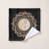 Gold- und Silbermandala Badhandtuch Set (Waschlappen)