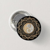 Gold- und Silbermandala Button (Vorne & Hinten)