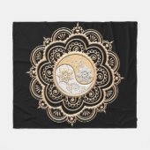 Gold- und Silbermandala Fleecedecke (Vorderseite (Horizontal))