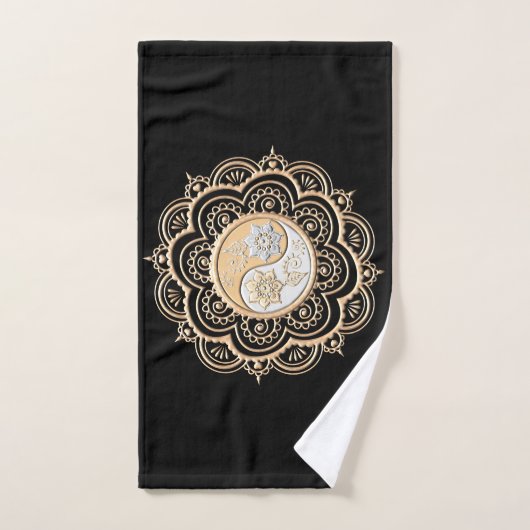 Gold- und Silbermandala Handtuch (Handtuch)