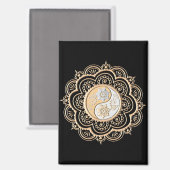 Gold- und Silbermandala Magnet (Vorderseite/Rückseite)