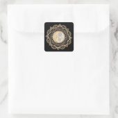 Gold- und Silbermandala Quadratischer Aufkleber (Tasche)