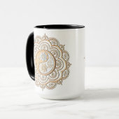 Gold- und Silbermandala Tasse (Vorderseite Links)