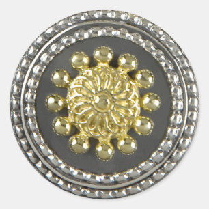 Gold- und Silbermedailliensticker Runder Aufkleber
