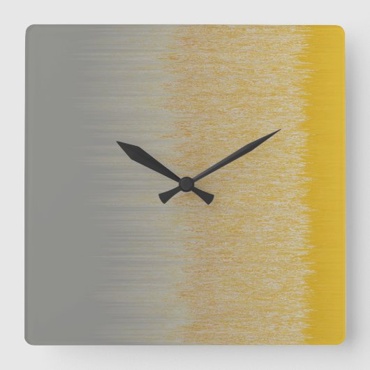 Gold- und Silbermontage Quadratische Wanduhr (Vorderseite)