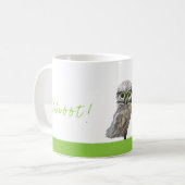 Gold und silberner grabender Eulen-Dekor Kaffeetasse (Vorderseite Links)