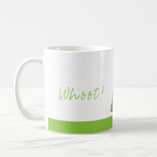 Gold und silberner grabender Eulen-Dekor Kaffeetasse (Links)